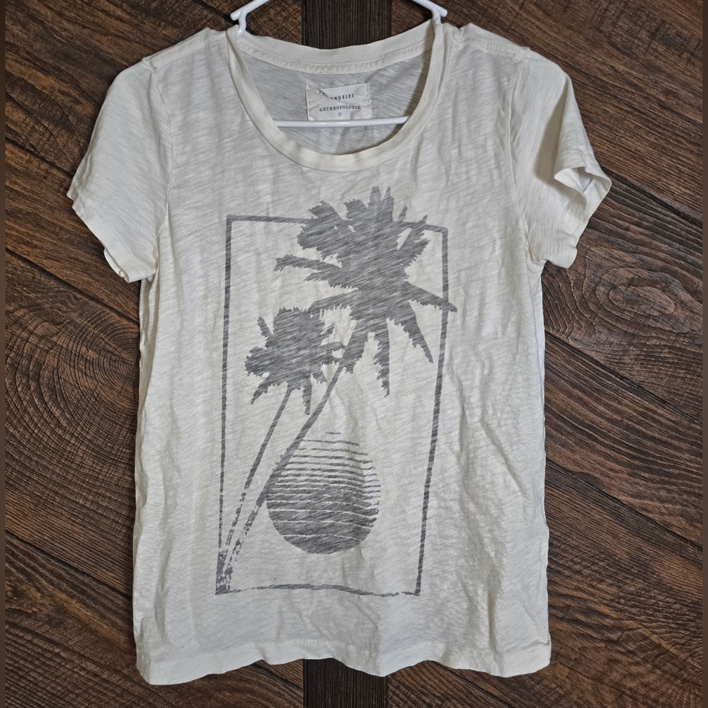 Anthropologie Palm Tree Inside Out Printed Graphic Tee XS